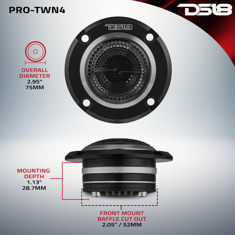 DS18 Audio PROTWN4 PRO 1-in Vc Pen High Compression Neodymium Hybrid Driver/Tweeter 280 Watts 4-Ohm - Image 5